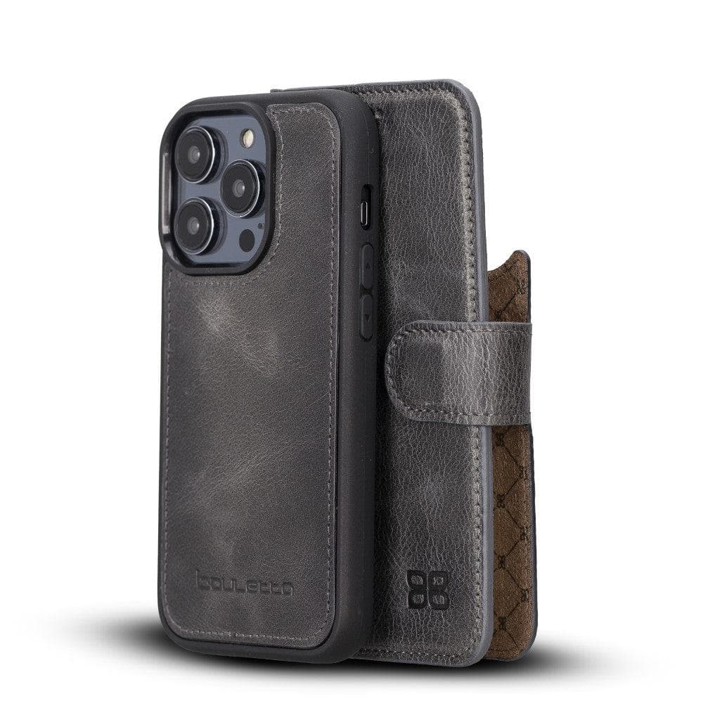 Magic iPhone 14 Pro Max Darker Color Leather Detachable Wallet Case