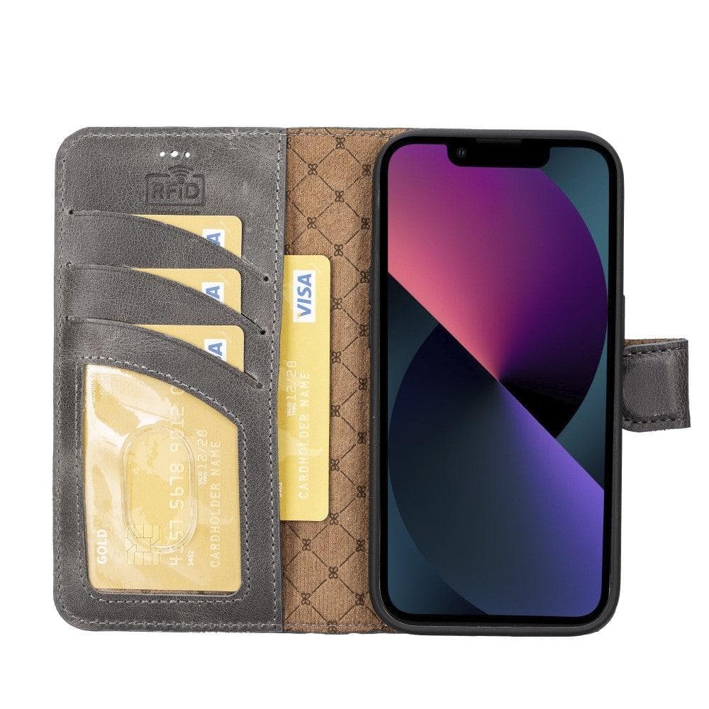 Magic iPhone 14 Pro Max Darker Color Leather Detachable Wallet Case
