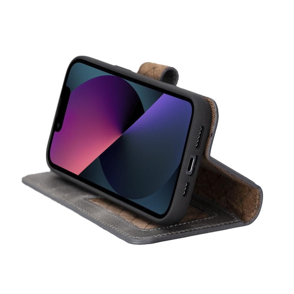 Magic iPhone 14 Pro Max Darker Color Leather Detachable Wallet Case