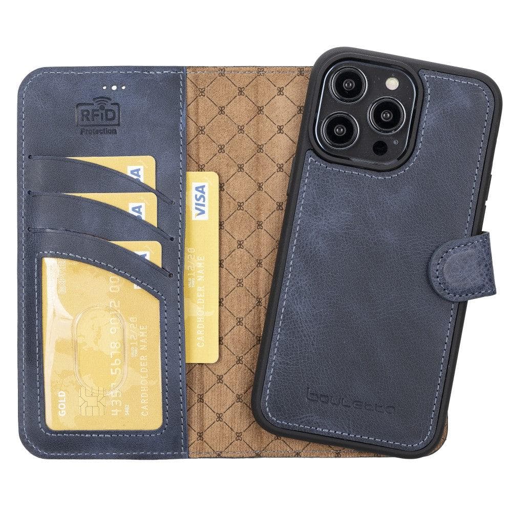 Magic iPhone 14 Pro Max Darker Color Leather Detachable Wallet Case