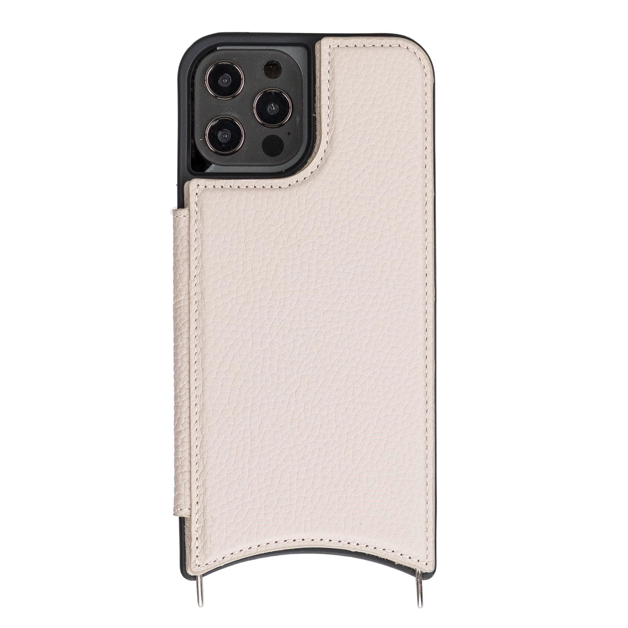 Saff iPhone 12 / 12 Pro Leather Case with Shoulder Strap