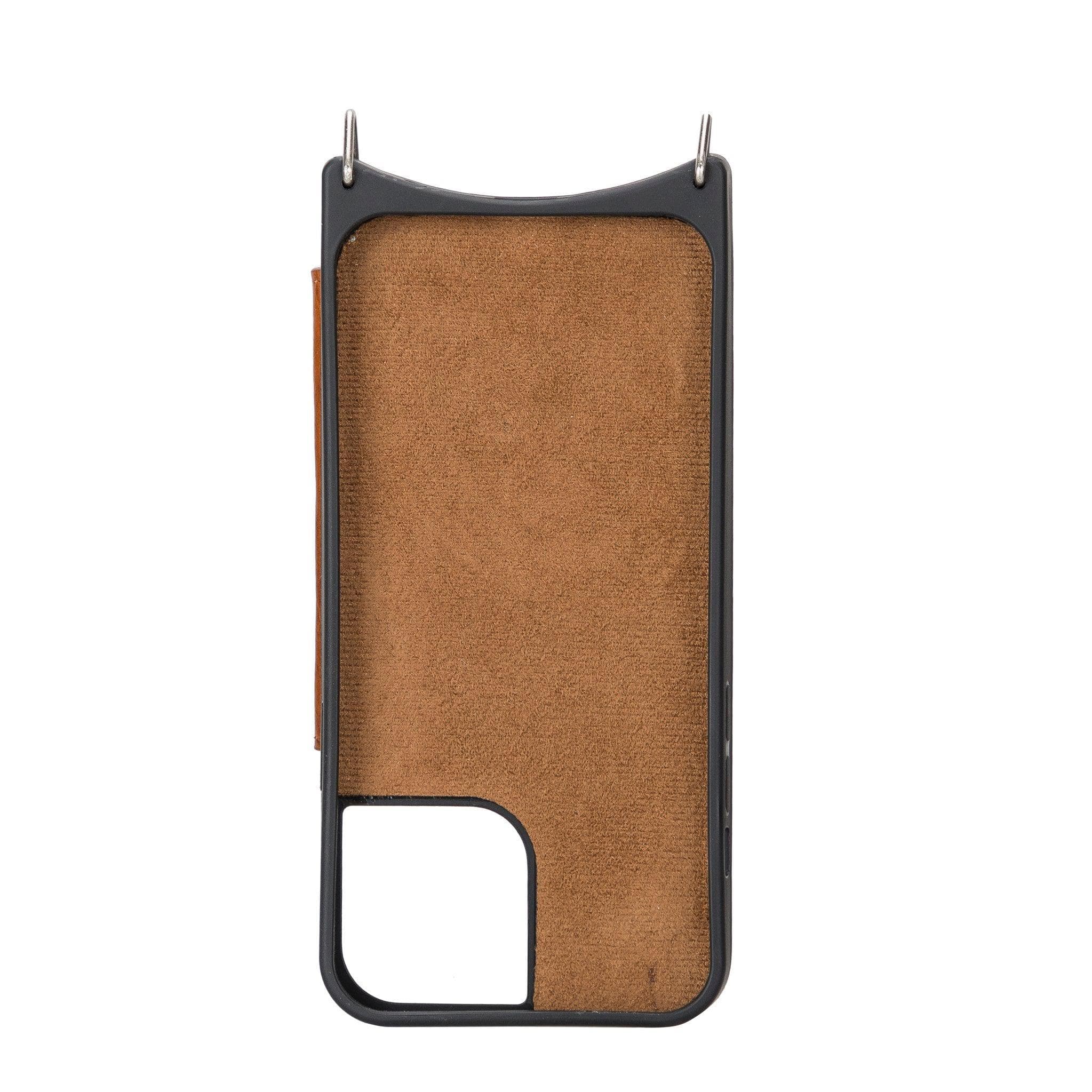 Saff iPhone 12 Mini Leather Case with Shoulder Strap