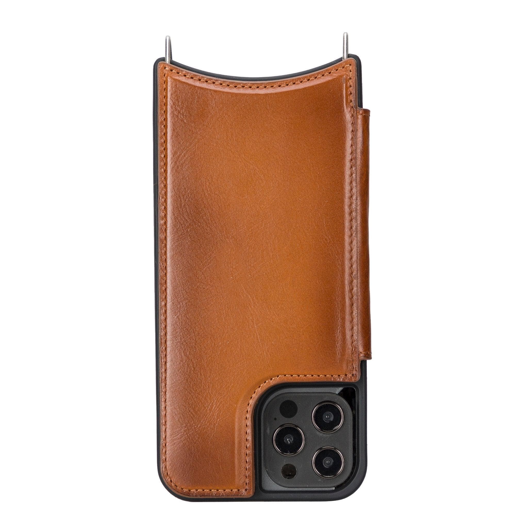 Saff iPhone 12 Mini Leather Case with Shoulder Strap