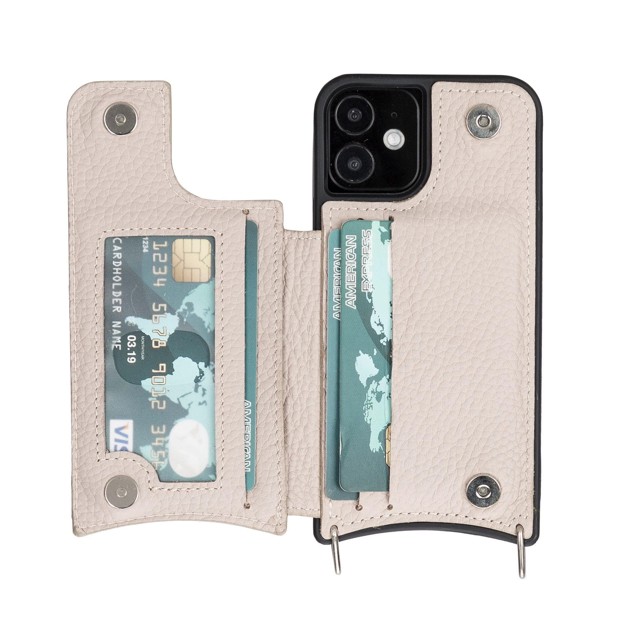 Saff iPhone 12 Mini Leather Case with Shoulder Strap