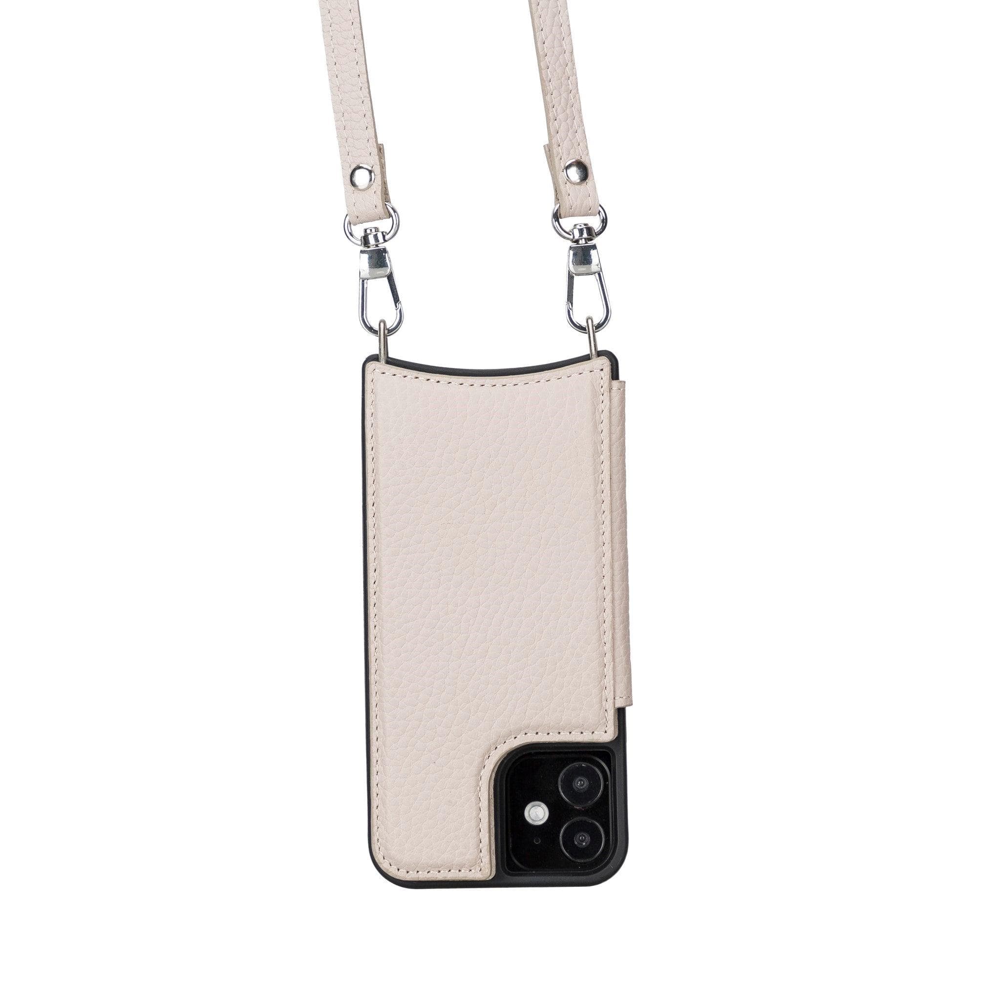 Saff iPhone 12 / 12 Pro Leather Case with Shoulder Strap