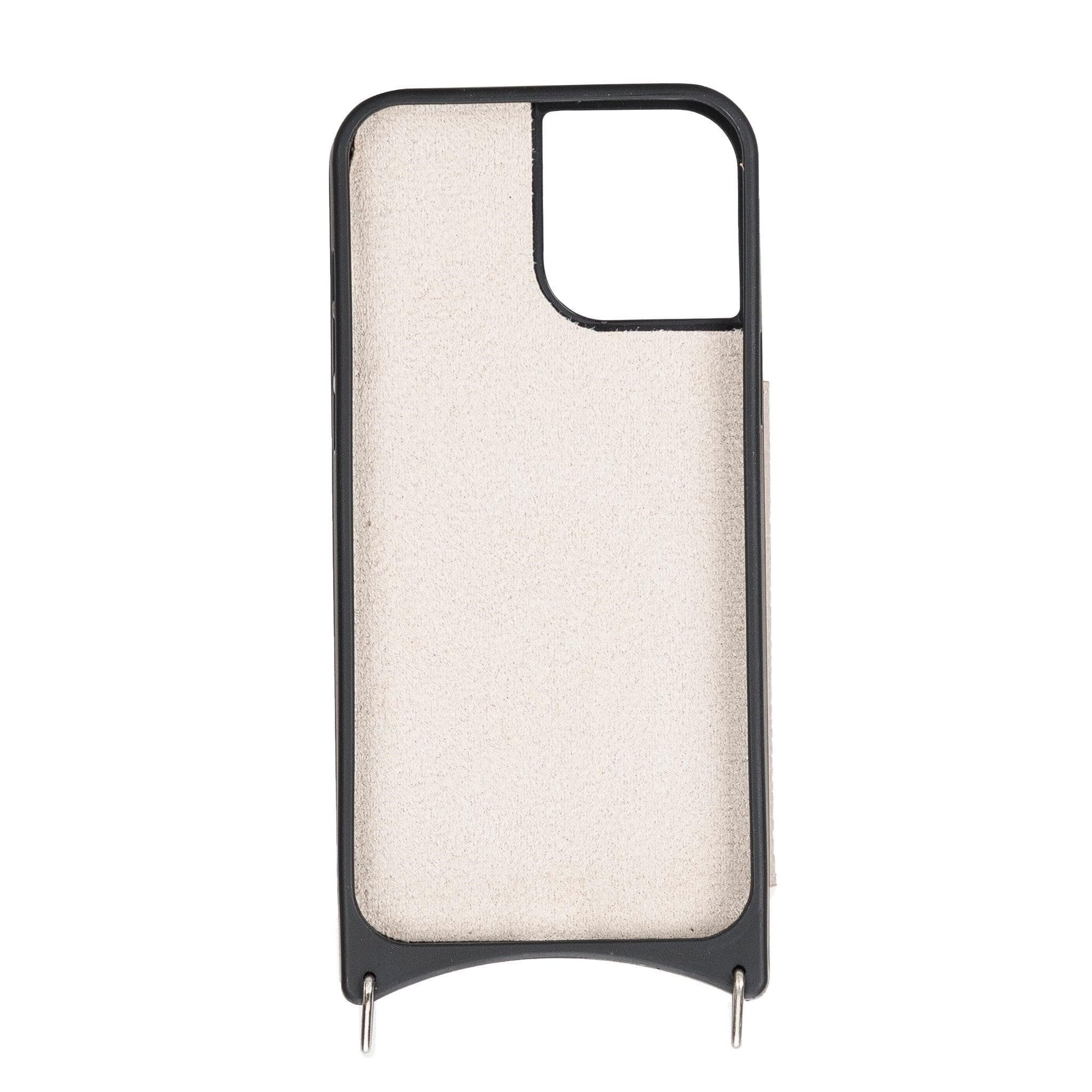 Saff iPhone 12 / 12 Pro Leather Case with Shoulder Strap