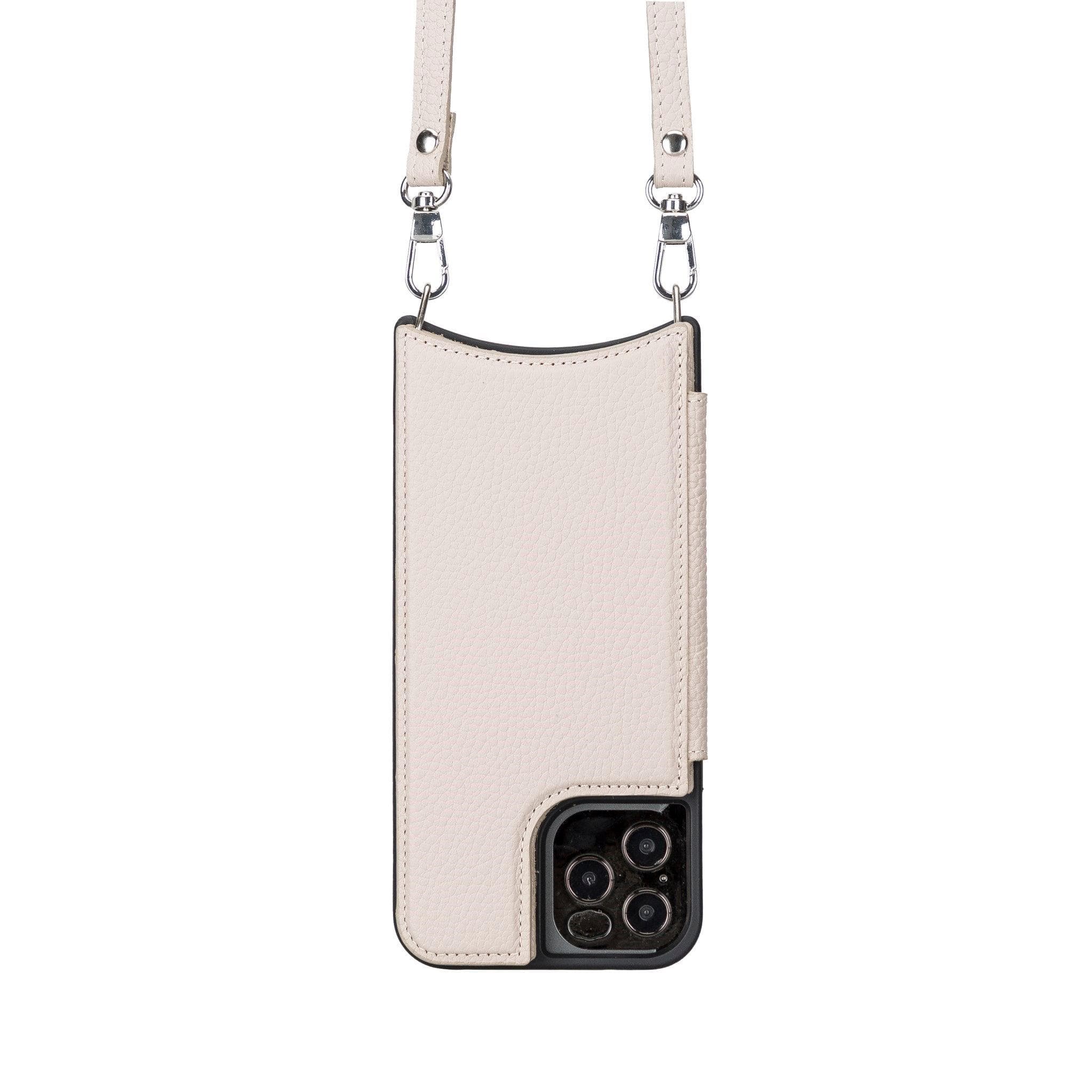Saff iPhone 12 / 12 Pro Leather Case with Shoulder Strap