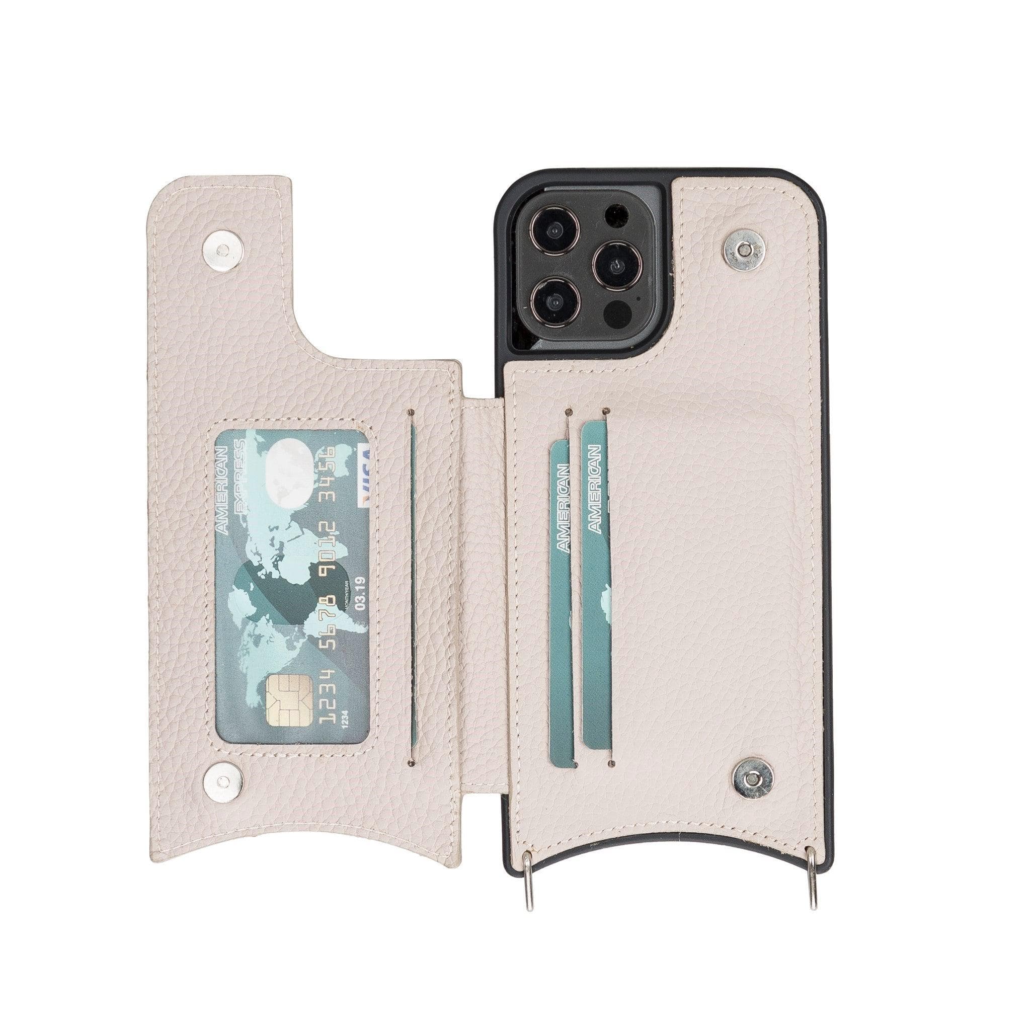 Saff iPhone 12 Mini Leather Case with Shoulder Strap