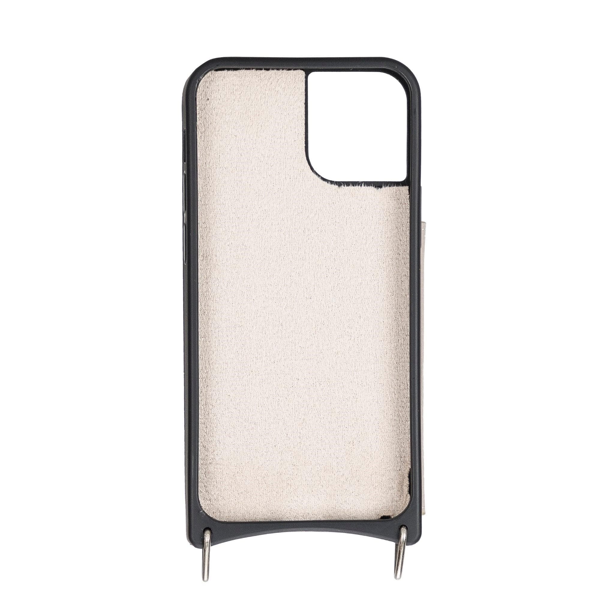 Saff iPhone 12 / 12 Pro Leather Case with Shoulder Strap