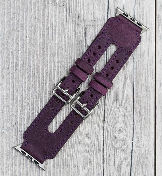 Double Cuff Leather Apple Watch Band