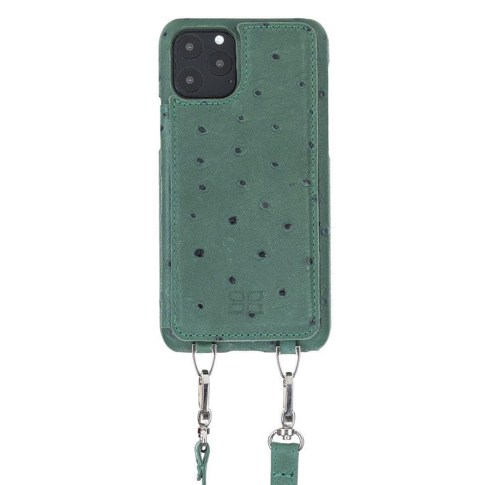 Saff iPhone 11 Pro Max Leather Case with Shoulder Strap