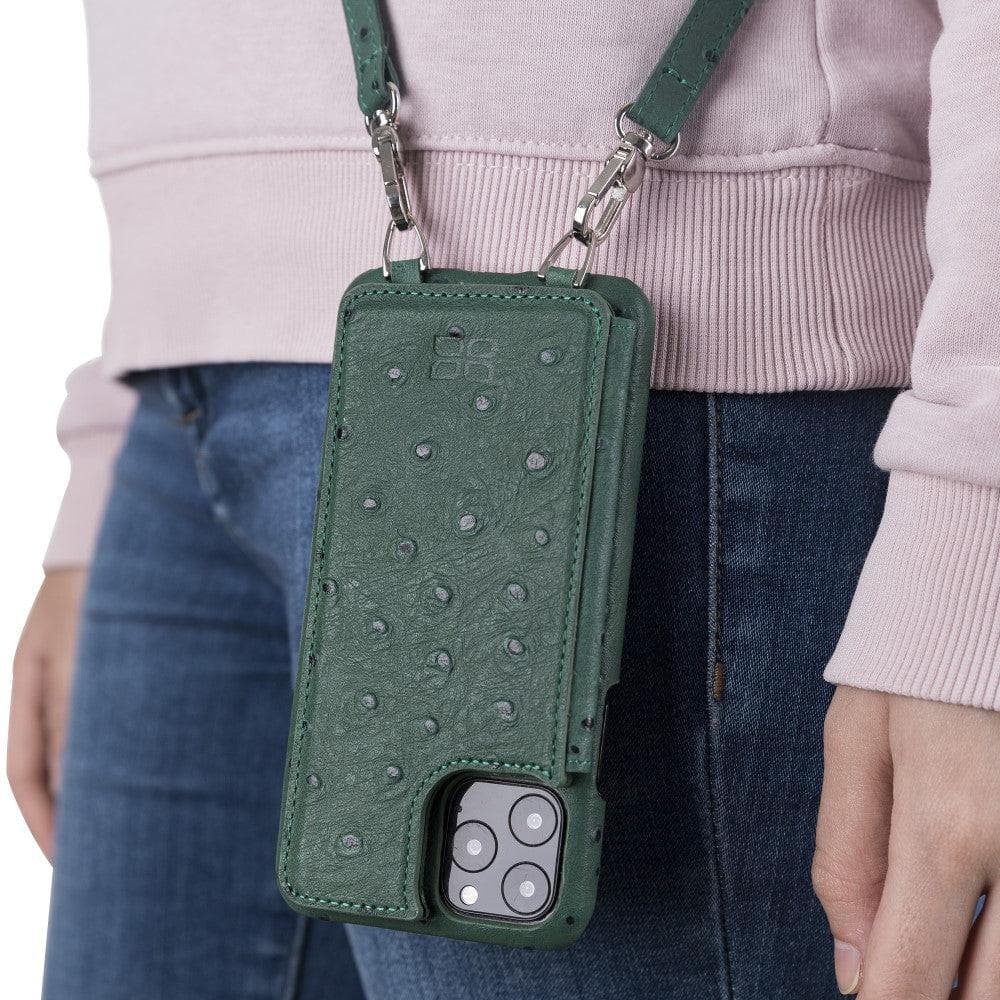 Saff iPhone 11 Pro Max Leather Case with Shoulder Strap