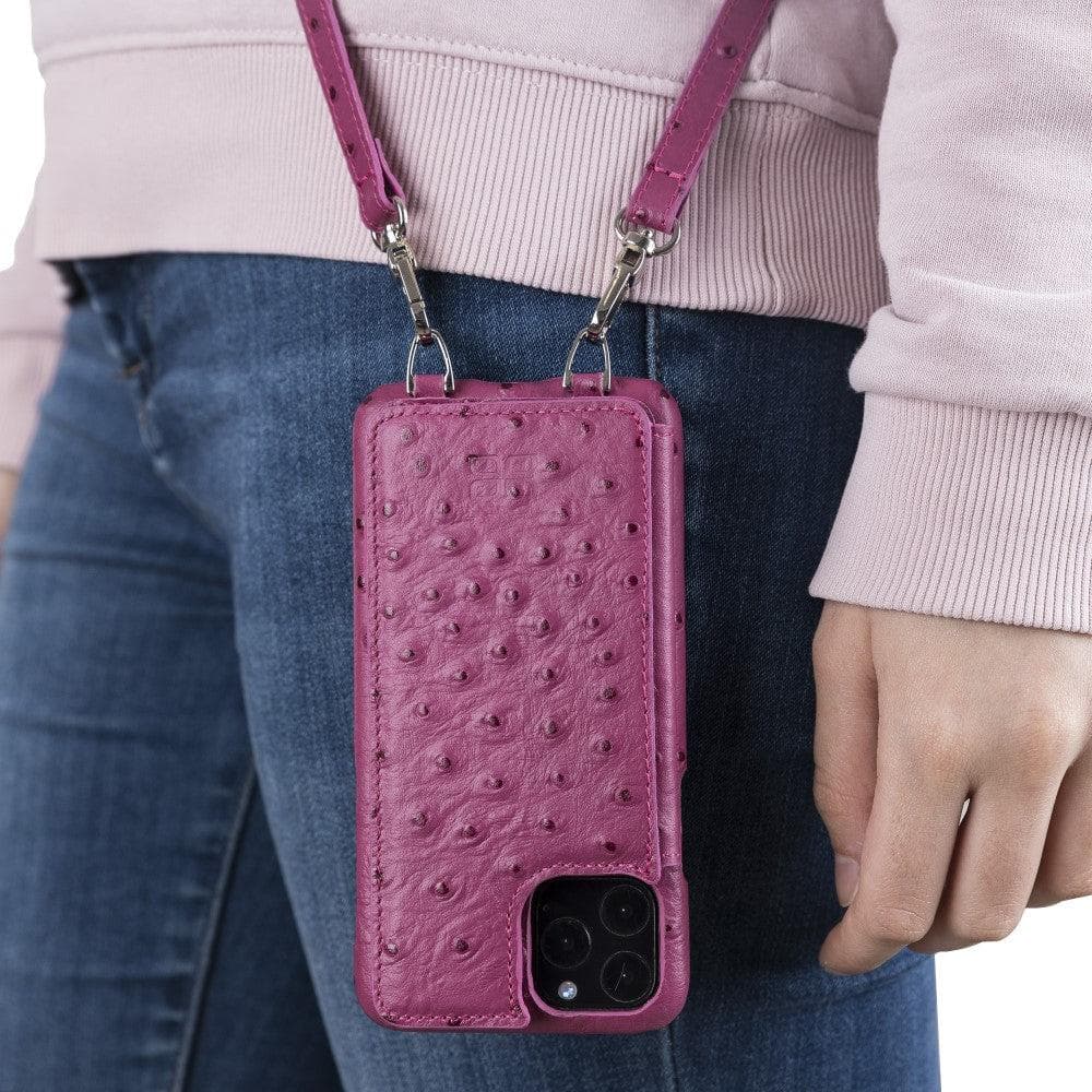 Saff iPhone 11 Pro Max Leather Case with Shoulder Strap