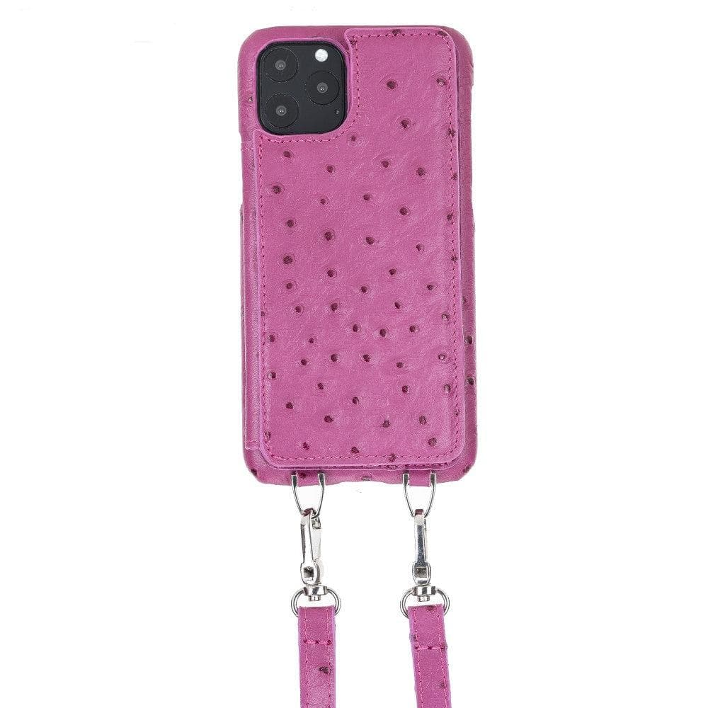 Saff iPhone 11 Pro Max Leather Case with Shoulder Strap