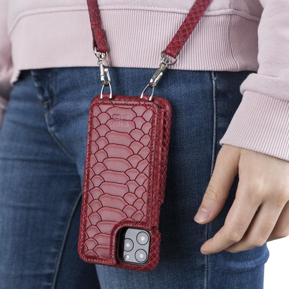 Saff iPhone 11 Pro Max Leather Case with Shoulder Strap
