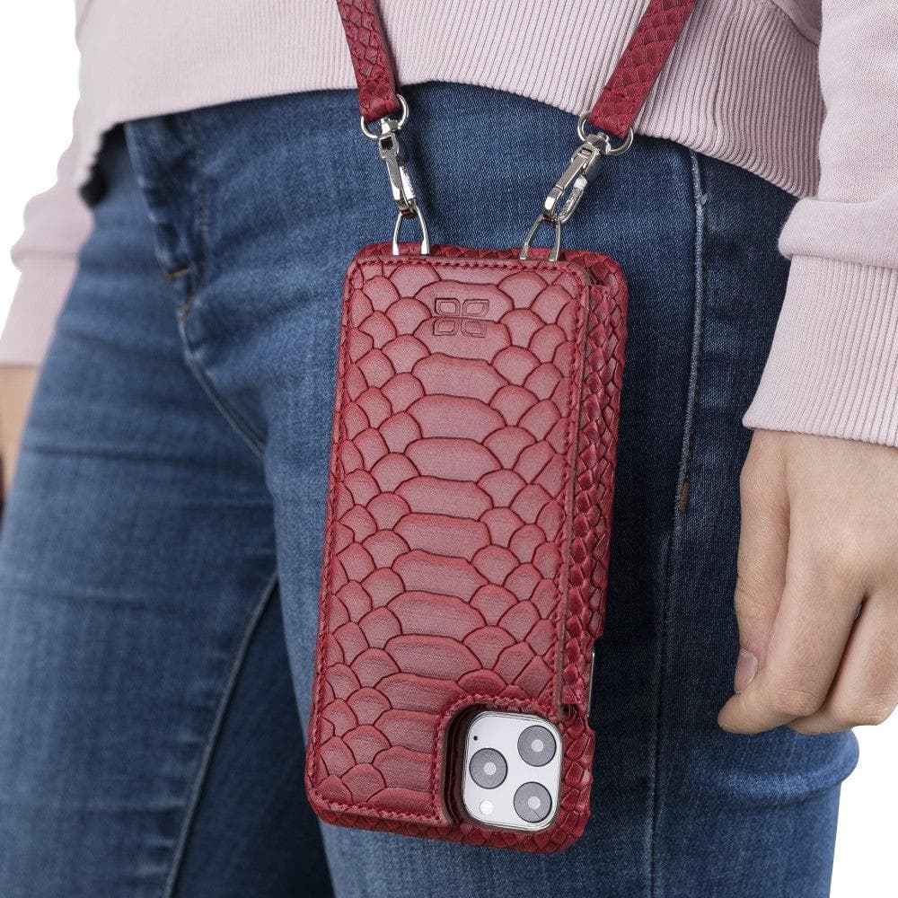 Saff iPhone 11 Pro Max Leather Case with Shoulder Strap