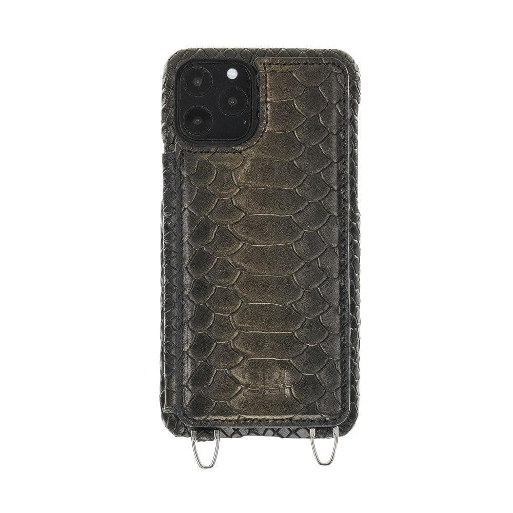 Saff iPhone 11 Pro Max Leather Case with Shoulder Strap