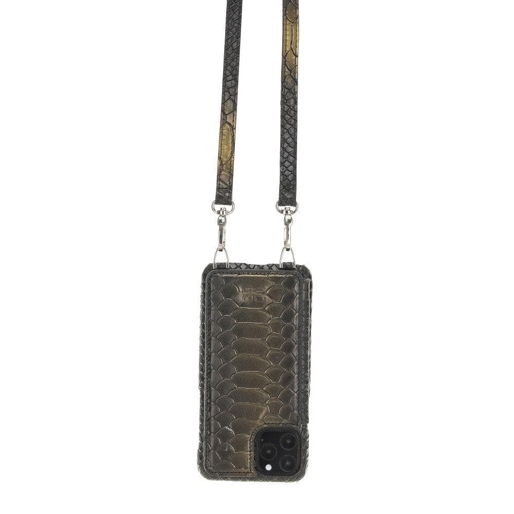Saff iPhone 11 Pro Max Leather Case with Shoulder Strap