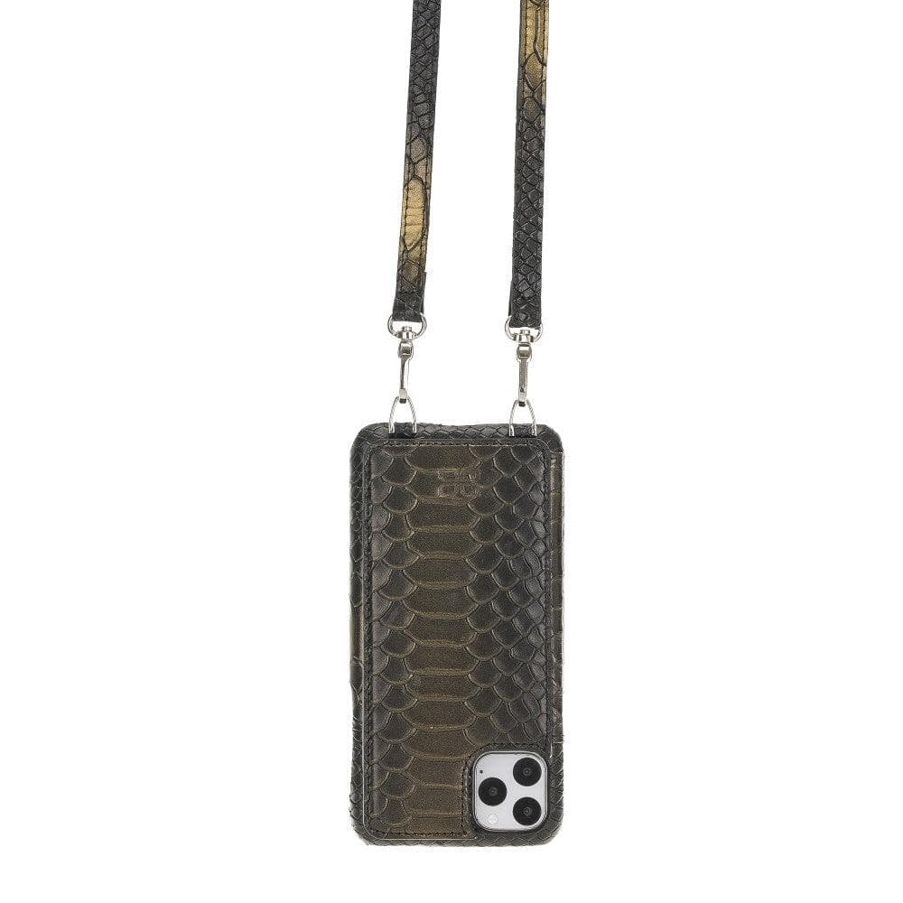 Saff iPhone 11 Pro Max Leather Case with Shoulder Strap