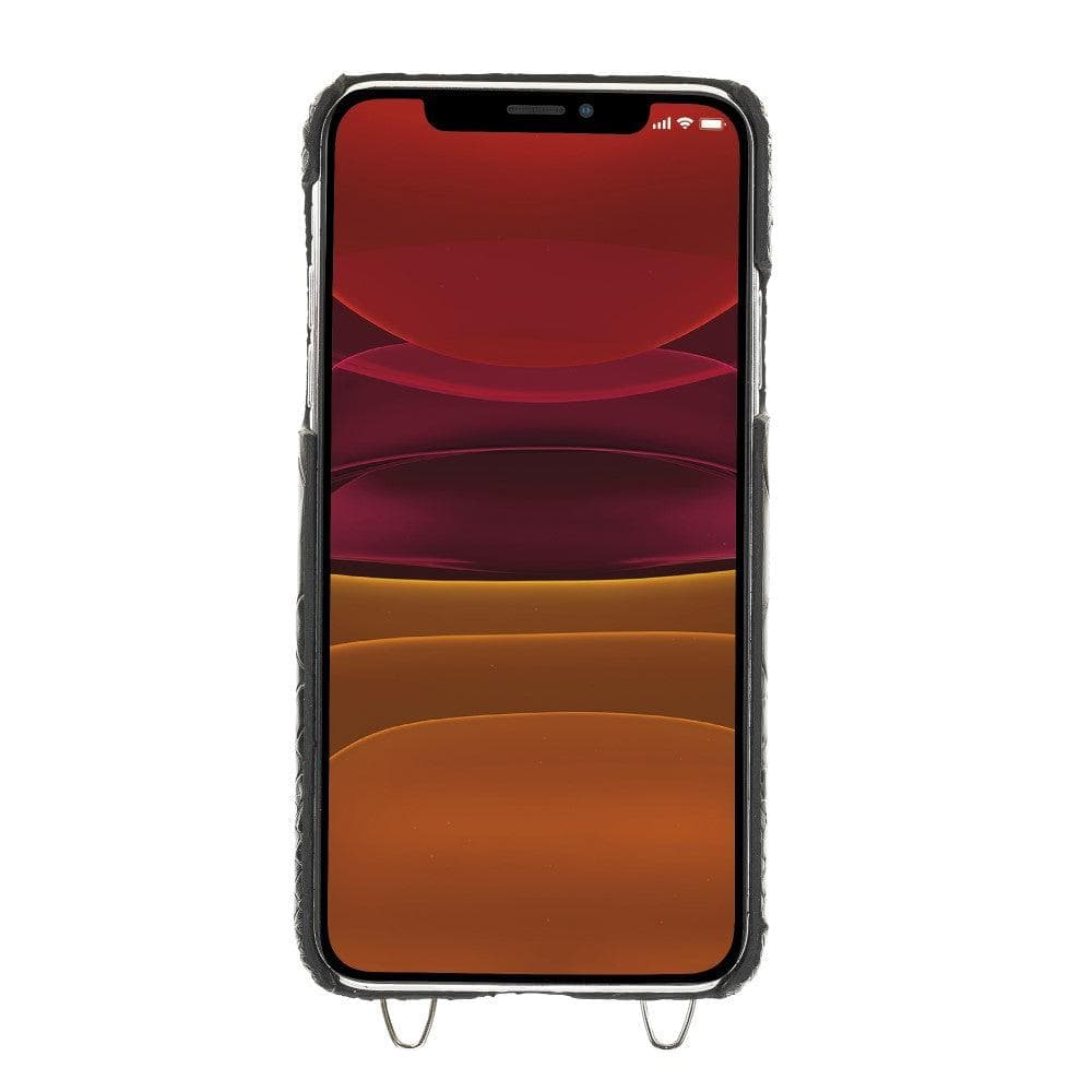 Saff iPhone 11 Pro Max Leather Case with Shoulder Strap