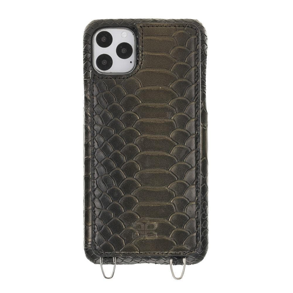 Saff iPhone 11 Pro Max Leather Case with Shoulder Strap