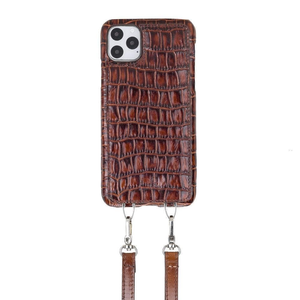 Saff iPhone 11 Pro Max Leather Case with Shoulder Strap