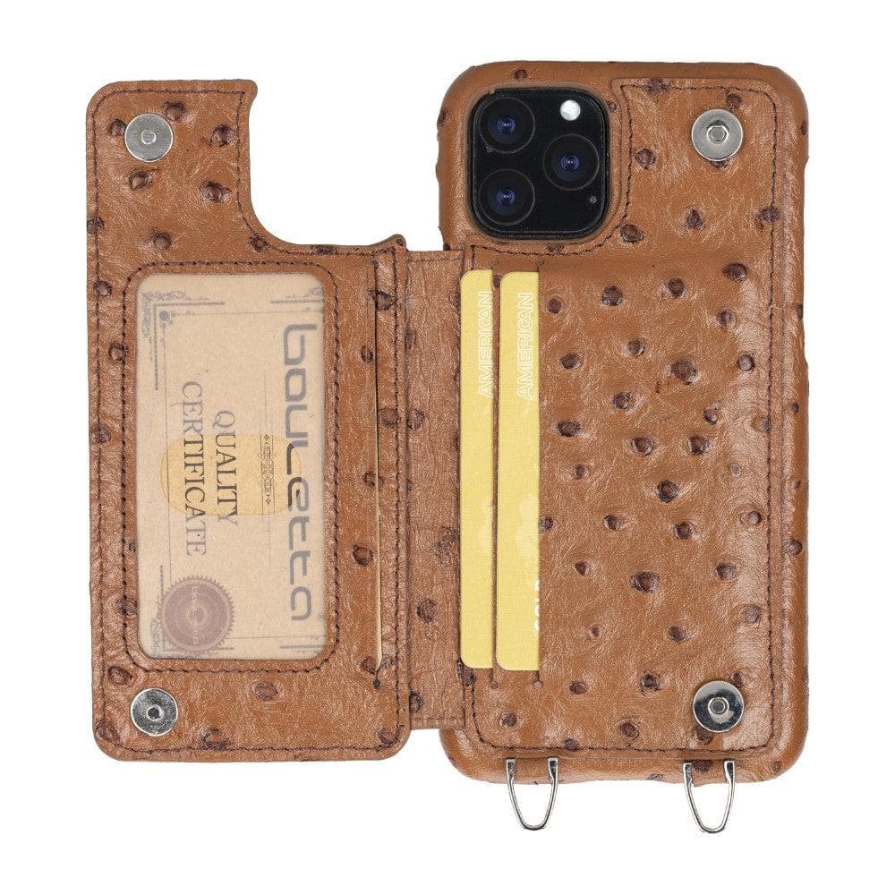 Saff iPhone 11 Pro Max Leather Case with Shoulder Strap