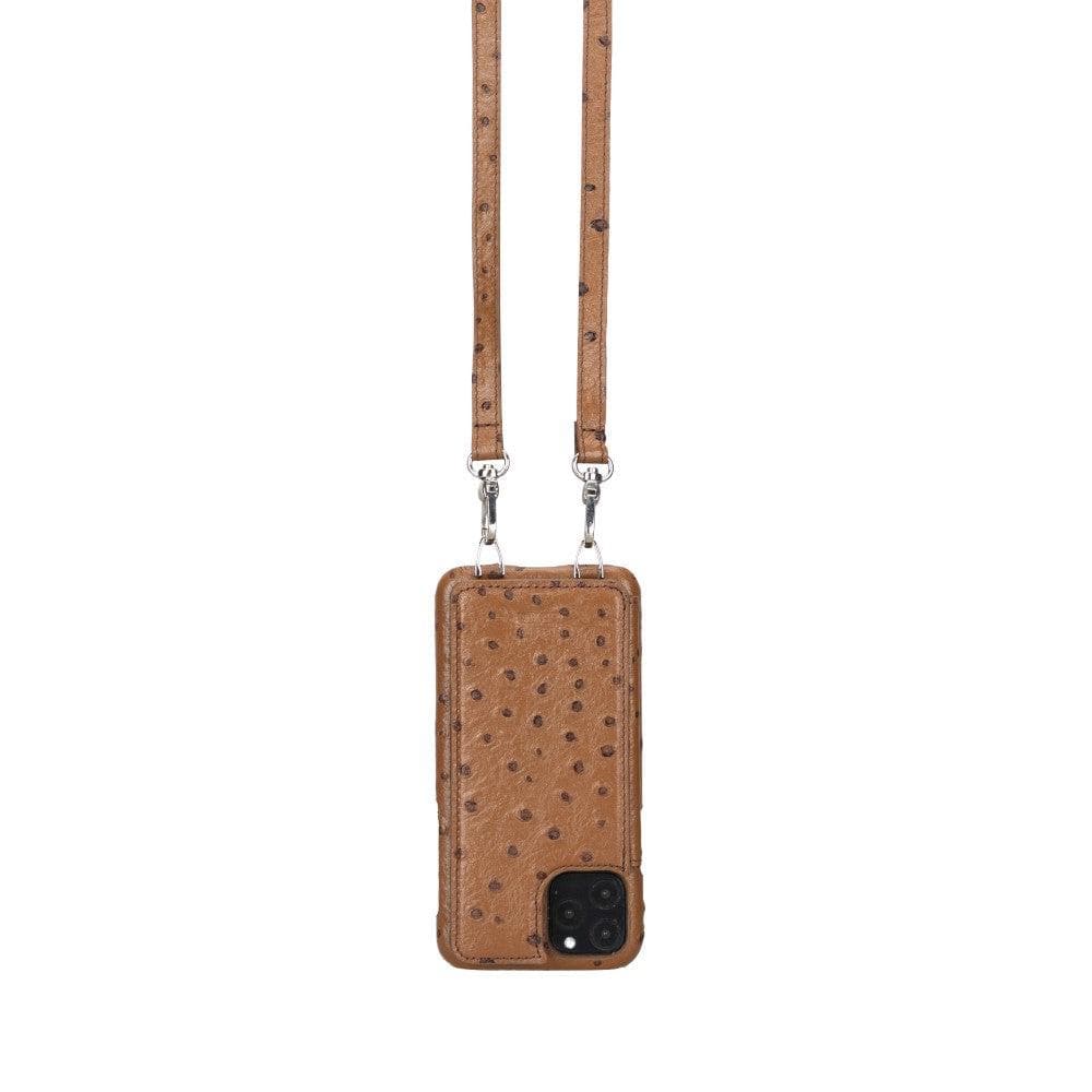 Saff iPhone 11 Pro Max Leather Case with Shoulder Strap