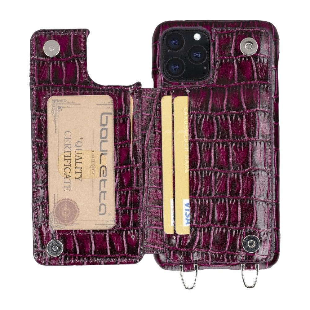 Saff iPhone 11 Pro Max Leather Case with Shoulder Strap