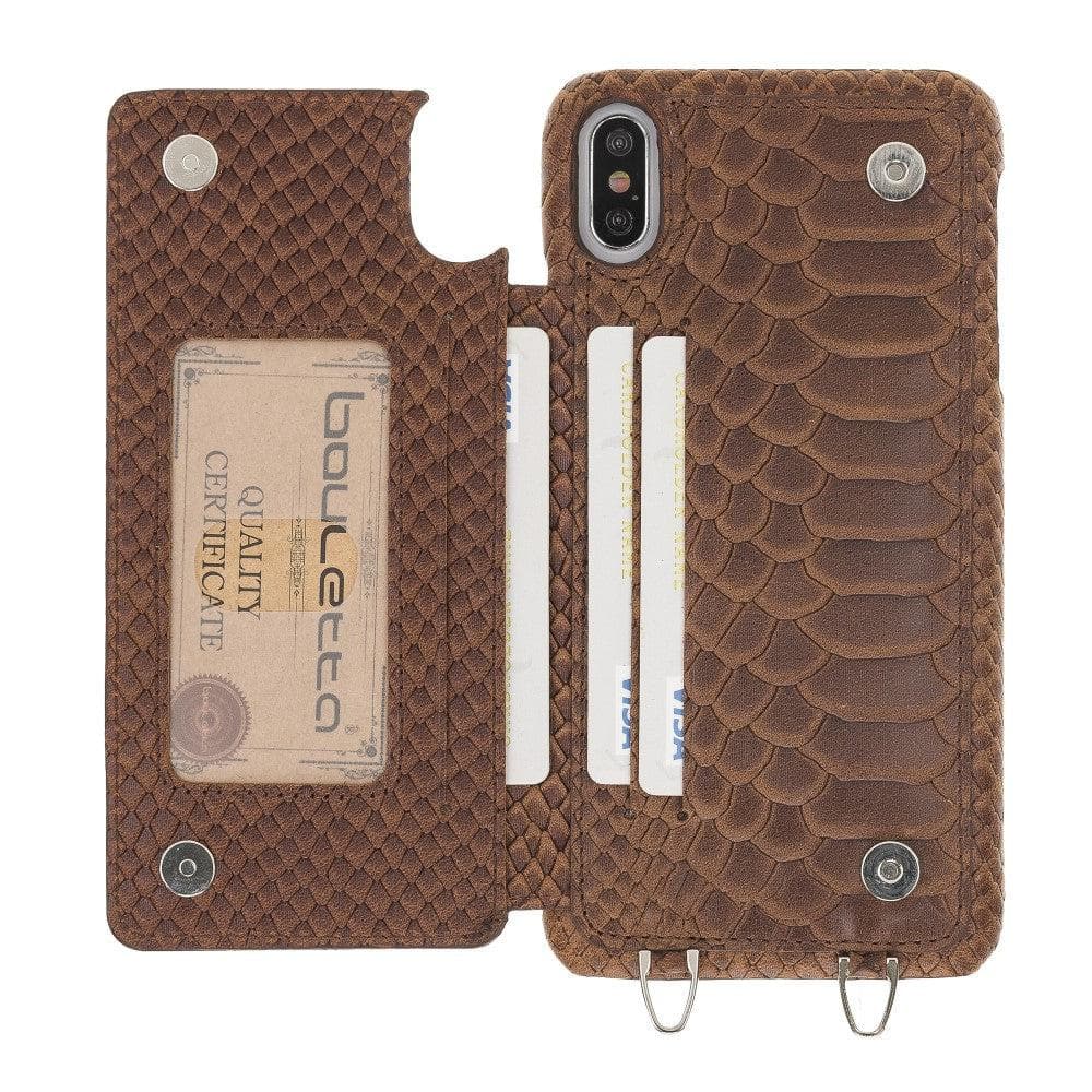 Saff iPhone XS Max Leather Case with Shoulder Strap