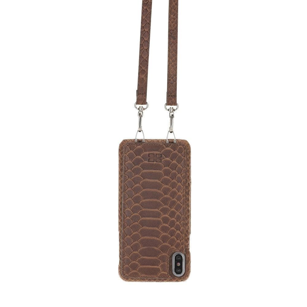 Saff iPhone XS Max Leather Case with Shoulder Strap