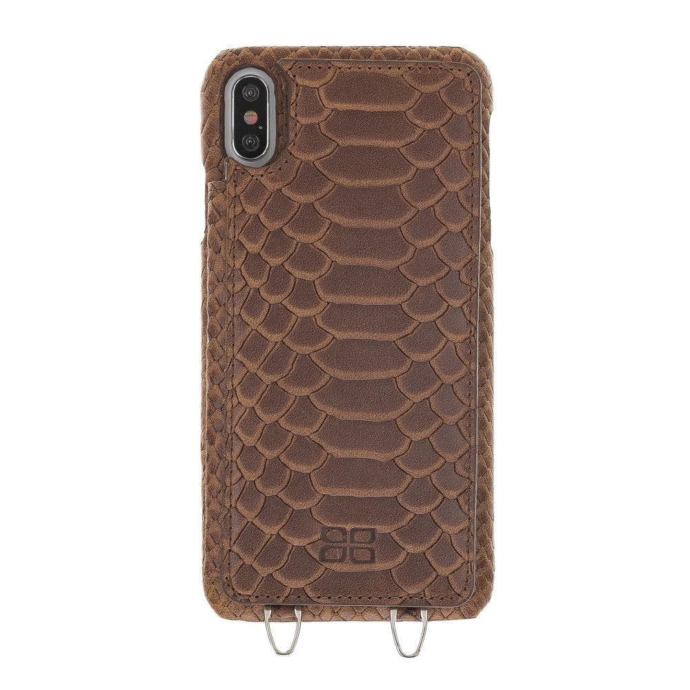 Saff iPhone XS Max Leather Case with Shoulder Strap