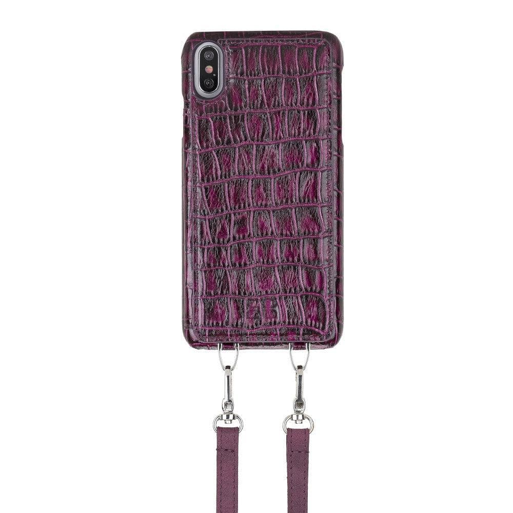 Saff iPhone XS Max Leather Case with Shoulder Strap