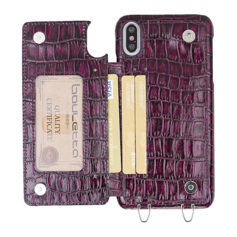 Saff iPhone XS Max Leather Case with Shoulder Strap