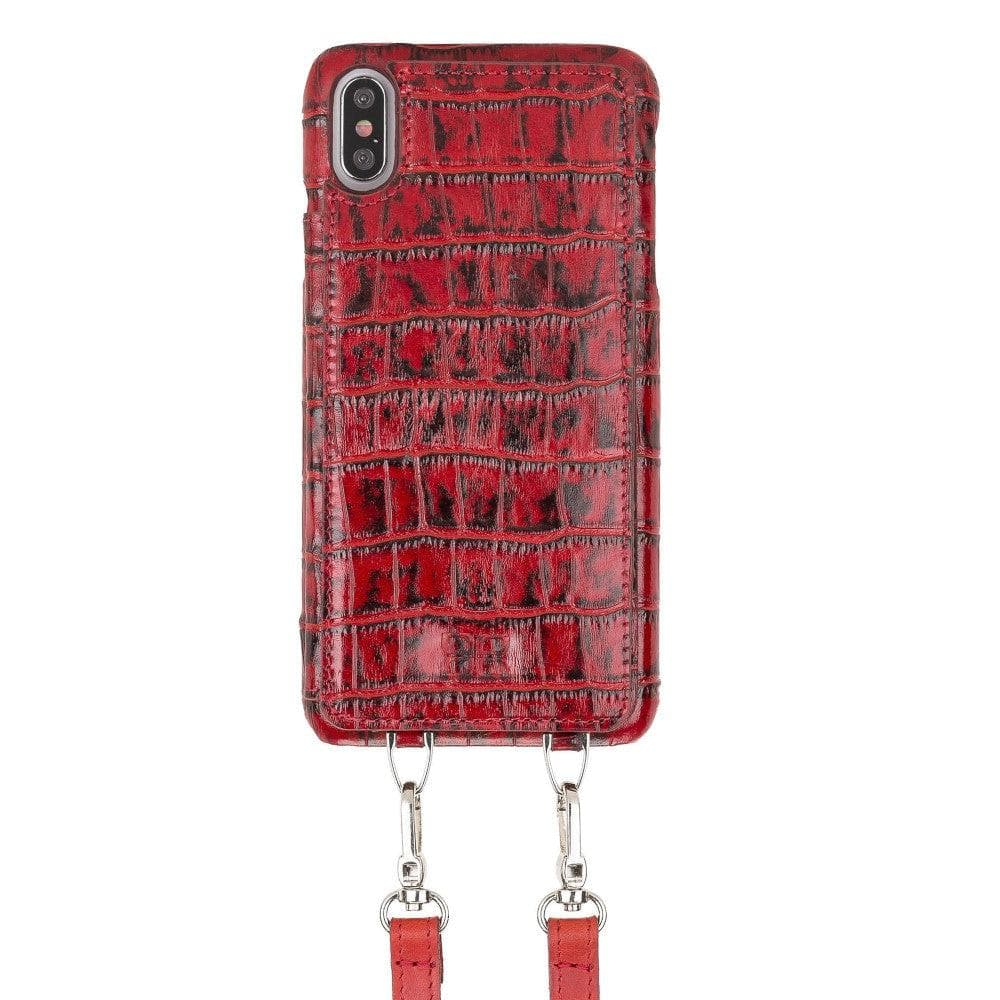 Saff iPhone XS Max Leather Case with Shoulder Strap
