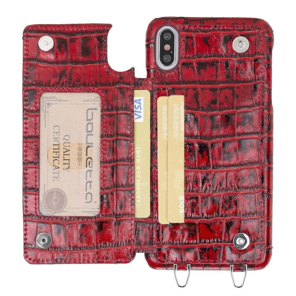 Saff iPhone XS Max Leather Case with Shoulder Strap