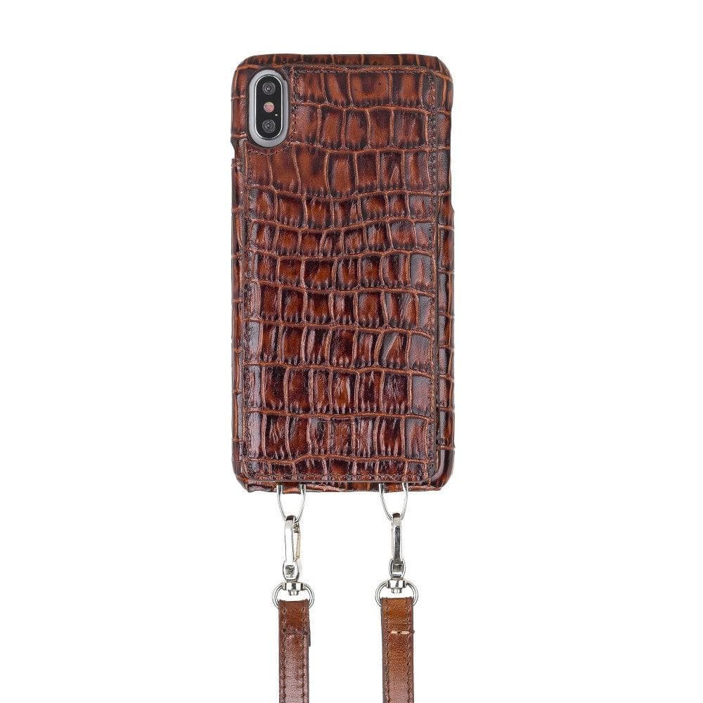 Saff iPhone XS Max Leather Case with Shoulder Strap