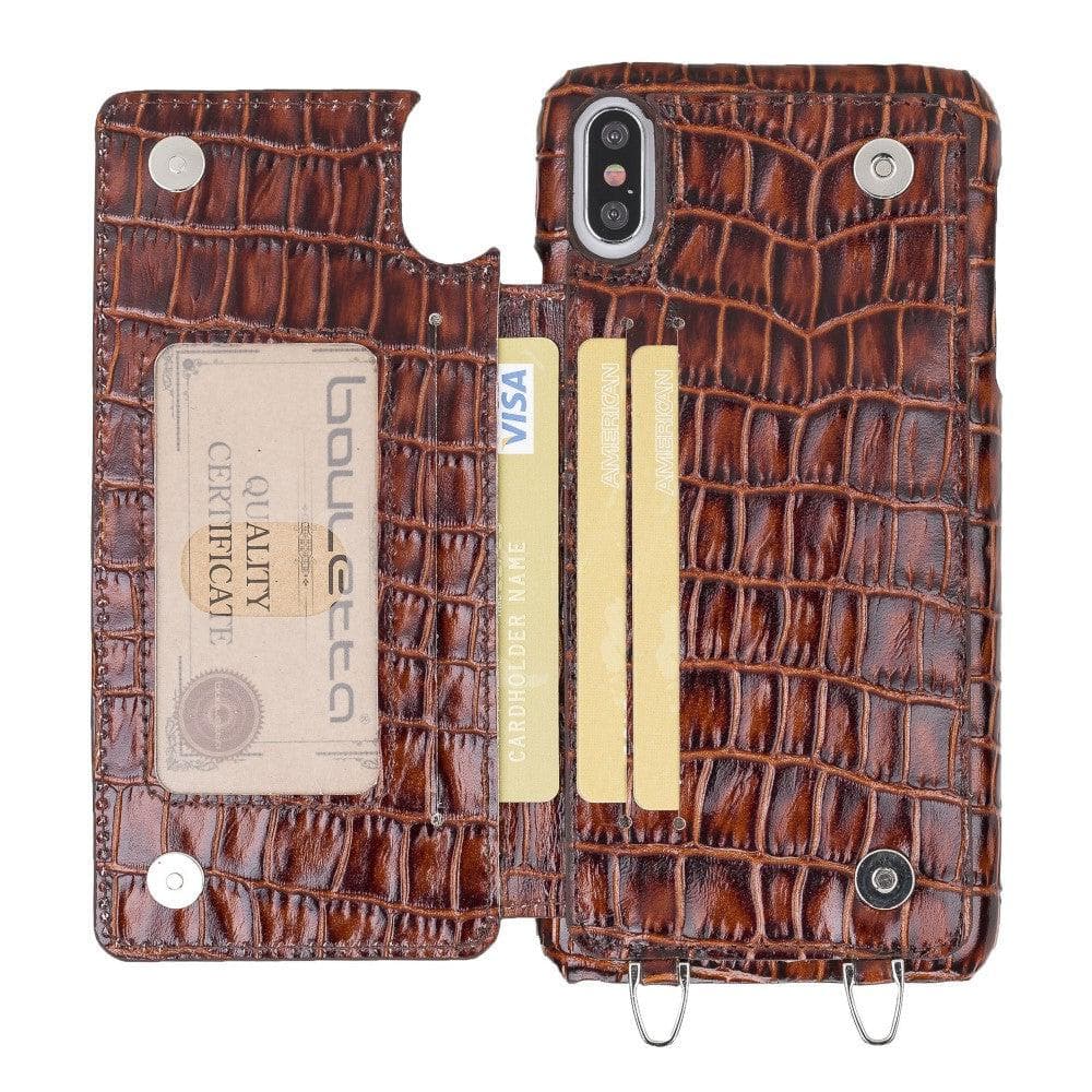 Saff iPhone XS Max Leather Case with Shoulder Strap
