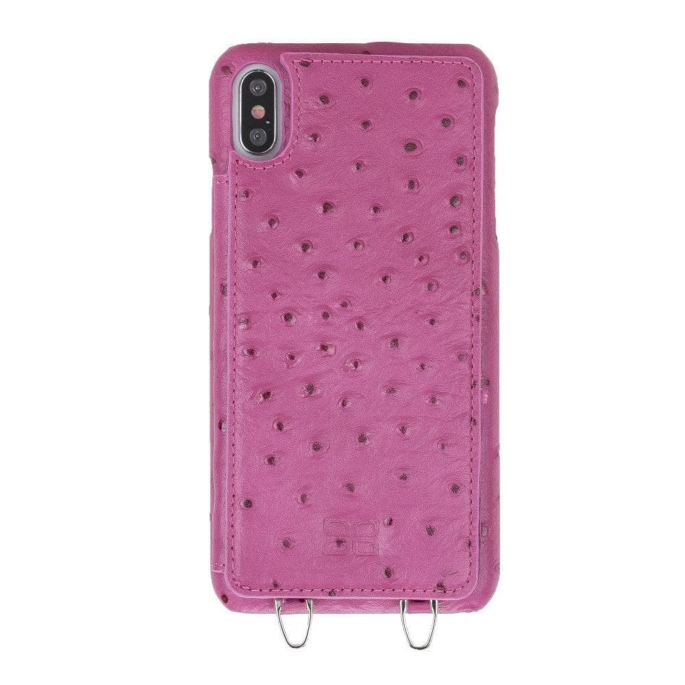 Saff iPhone XS Max Leather Case with Shoulder Strap