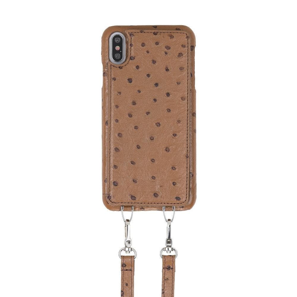 Saff iPhone XS Max Leather Case with Shoulder Strap