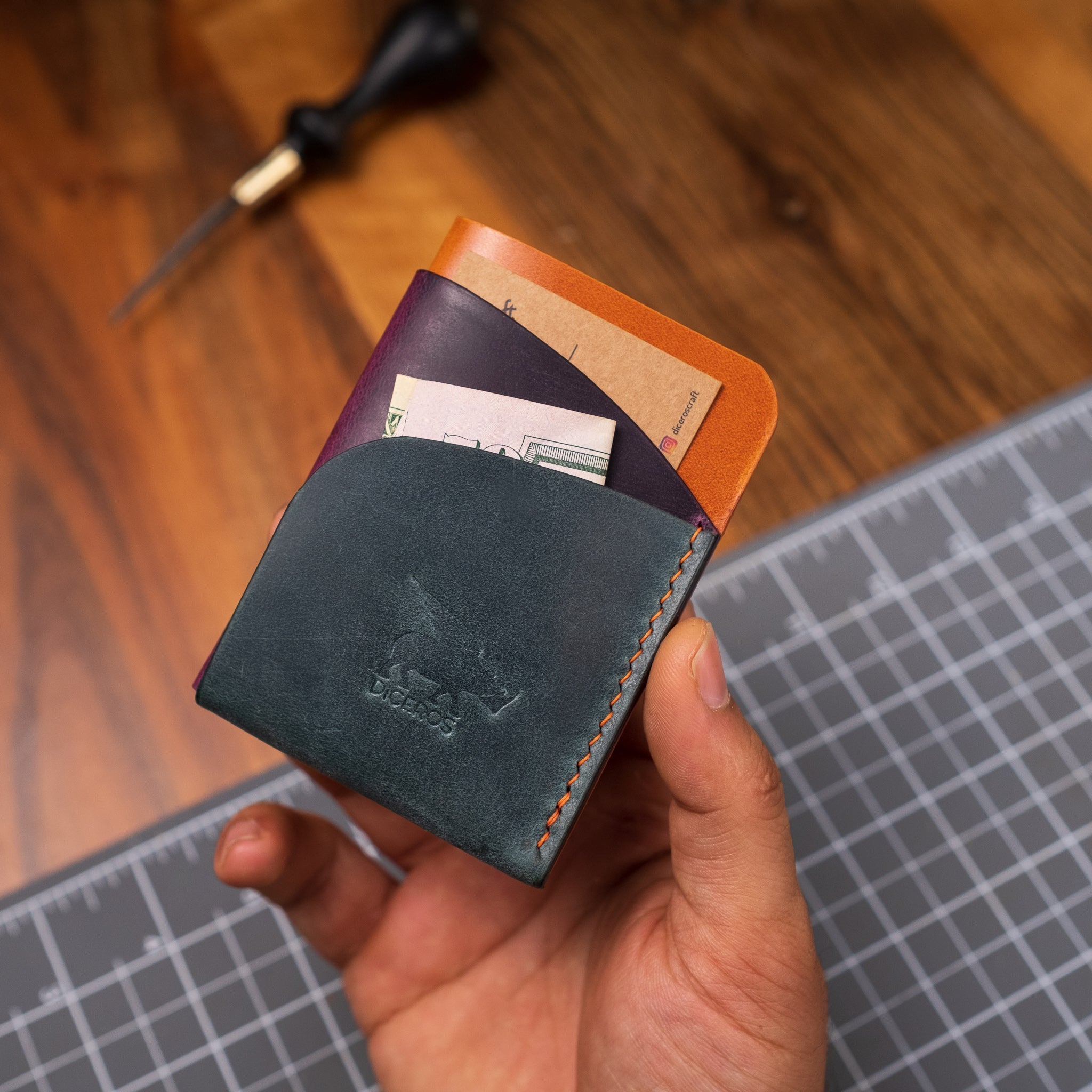 Pocket Herkulu Leather Card Holder M İ N T   Unique Gift Ideas   Boyfriend Gift   Girlfriend Gift   Father Gift