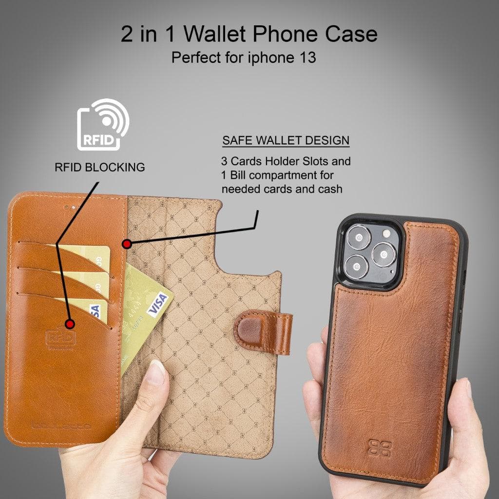 Magic iPhone 13 Pro Max Leather Detachable Wallet Case