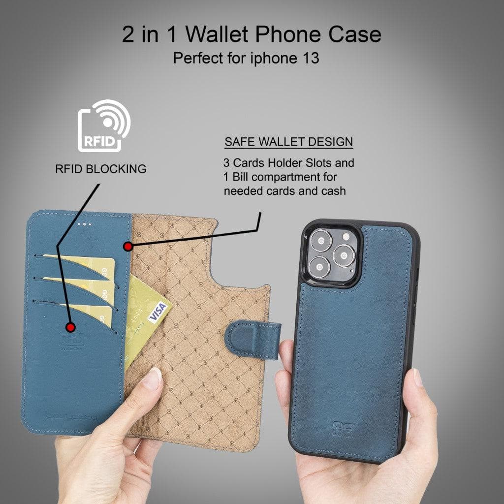 Magic iPhone 13 Pro Max Leather Detachable Wallet Case