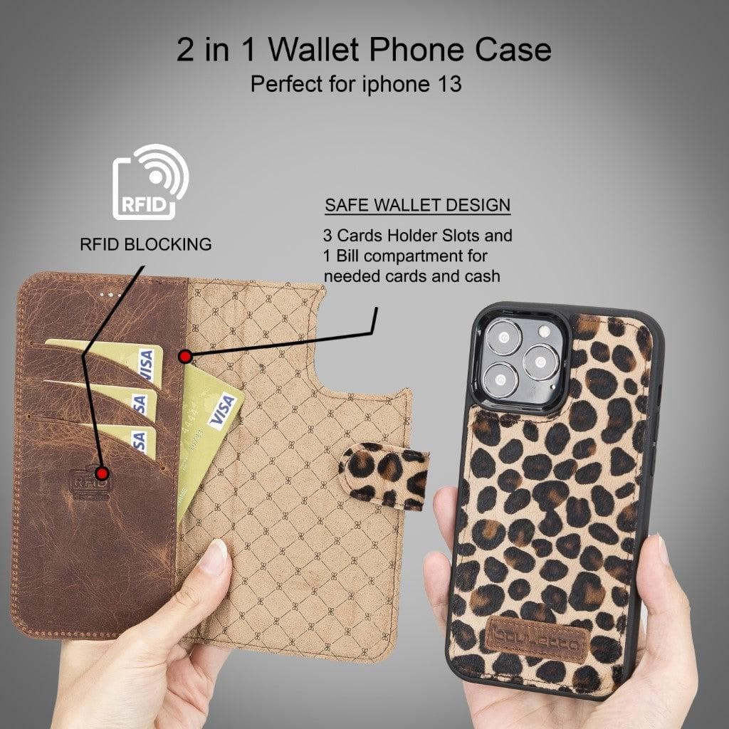 Magic iPhone 13 Pro Max Leather Detachable Wallet Case