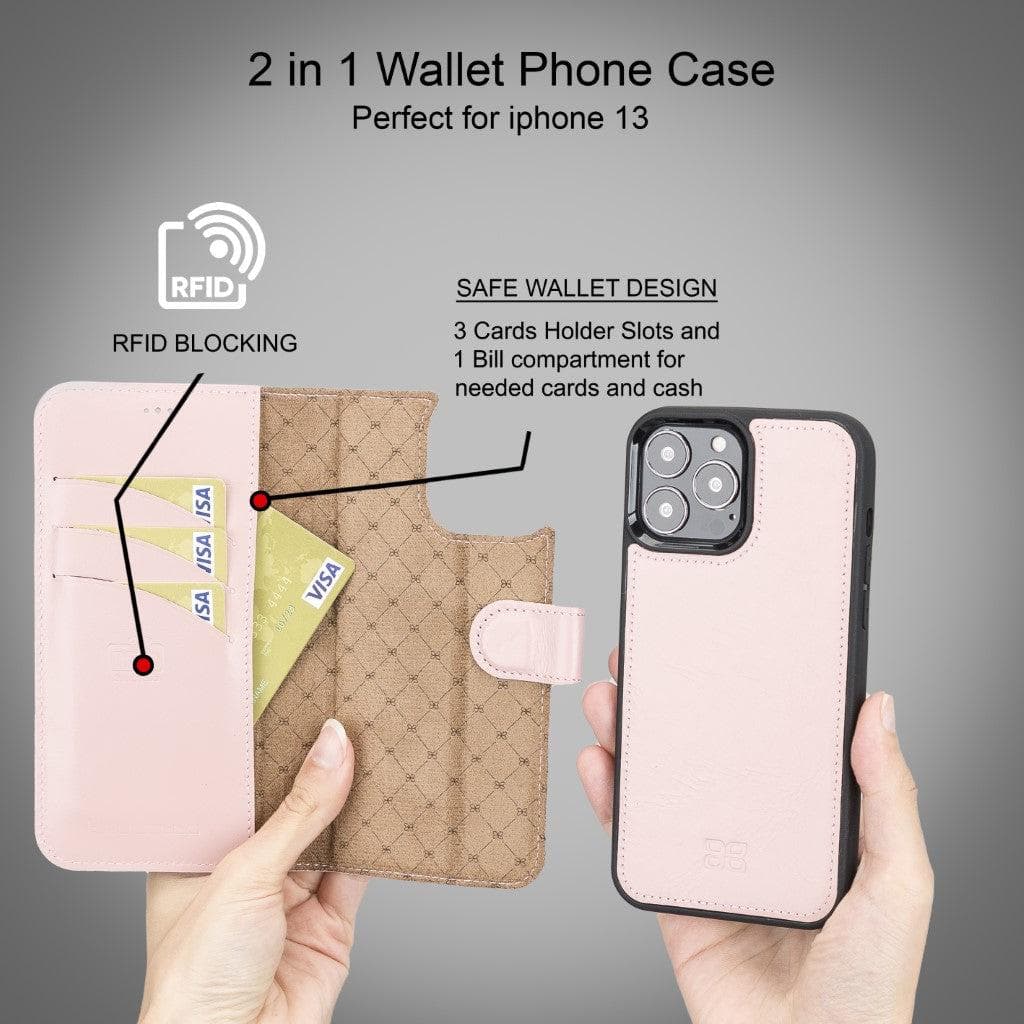 Magic iPhone 13 Pro Max Leather Detachable Wallet Case