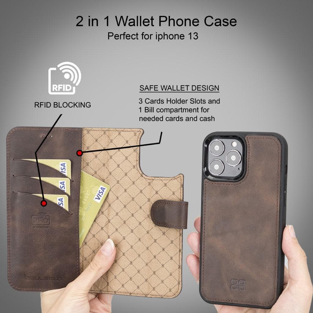 Magic iPhone 13 Pro Max Leather Detachable Wallet Case