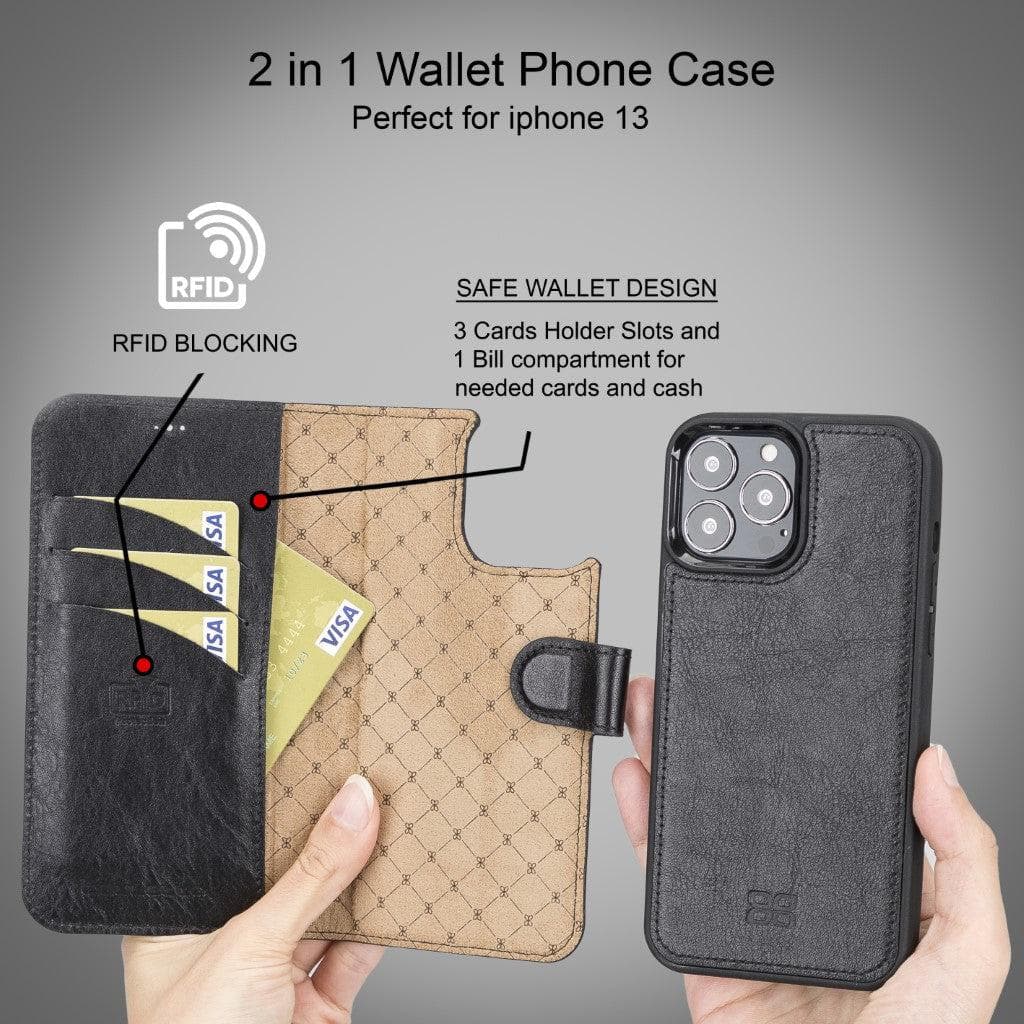 Magic iPhone 13 Mini Leather Detachable Wallet Case