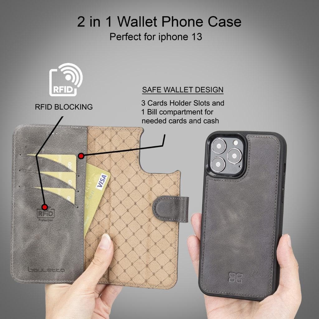 Magic iPhone 13 Pro Max Leather Detachable Wallet Case