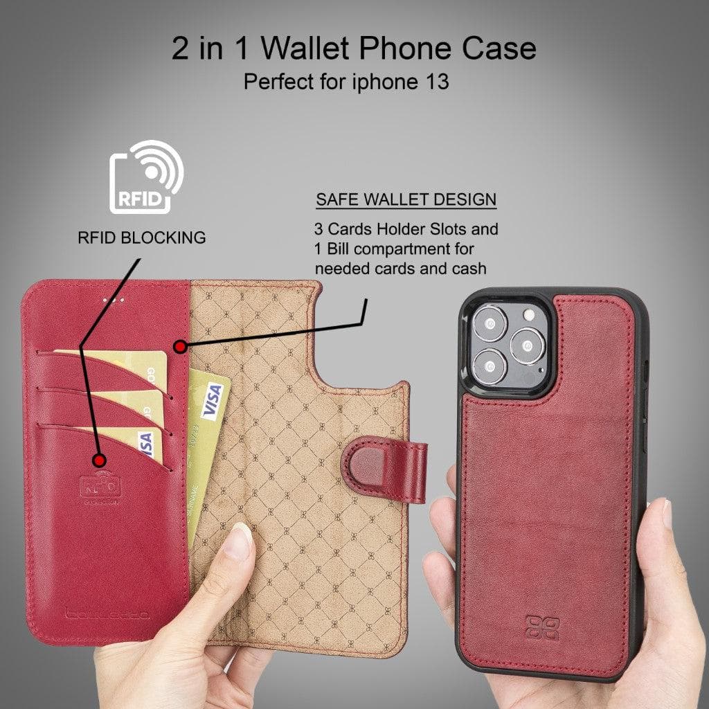 Magic iPhone 13 Pro Max Leather Detachable Wallet Case