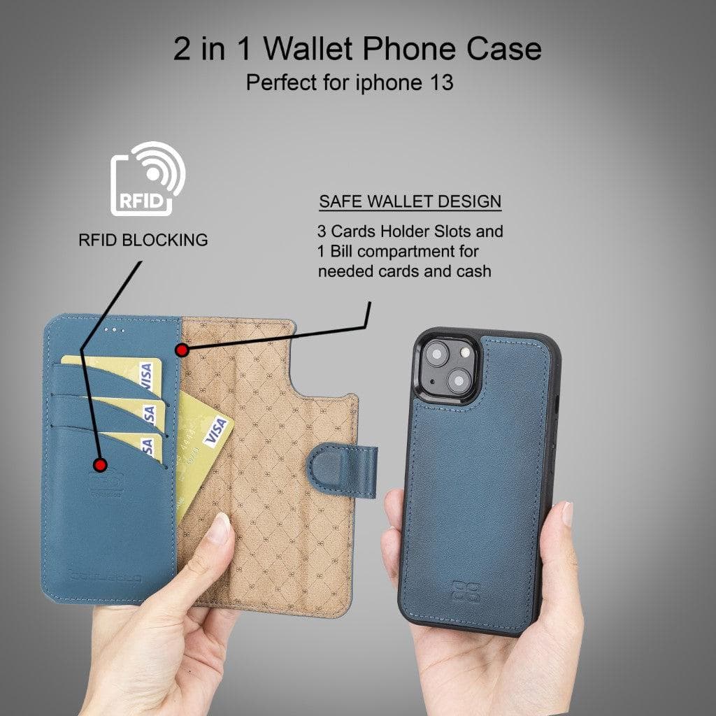Magic iPhone 13 Pro Max Leather Detachable Wallet Case